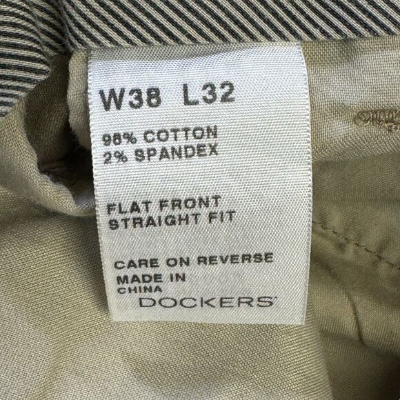 Docker's Premium Straight Fit Men's Khaki Casual Tan Pants Size 38 x 32 NEW - Picture 7 of 12